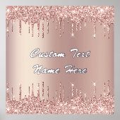 バラ金ゴールドグリッタードライカスタムプ文字フォイルプリント 箔ポスター (正面)