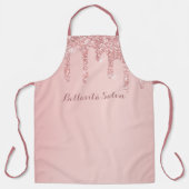 バラ金ゴールドグリッタードライパーソナライズされたプサロン エプロン (正面)