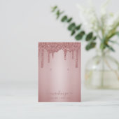 バラ金ゴールドグリッタードライブジュエリー表示カード 名刺 (スタンド正面)