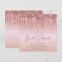 バラ金ゴールドグリッタードライブスクリプトブライダルシャワー 招待状