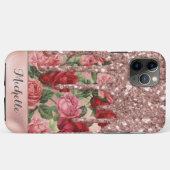 バラ金ゴールドグリッタードライブヴィンテージバラフローラ名 Case-Mate iPhoneケース (裏面(横))