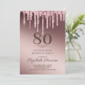 バラ金ゴールドグリッタードライブ70番目の誕生日サプライズInv 招待状 (スタンド正面)