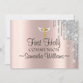 バラ金ゴールドグリッタードライプフォトファースト通信 招待状 (裏面)