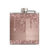 バラ金ゴールドグリッタードリップオンピンクメタルモノグラムの フラスク (裏面)