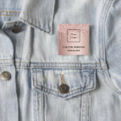 バラ金ゴールドグリッタードリップサロン名タグ 缶バッジ (インサイチュ)