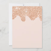 バラ金ゴールドグリッタードリップシックなピンクの女の子の赤ちゃんシャワー 招待状 (裏面)