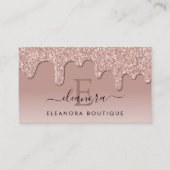 バラ金ゴールドグリッタードリップジュエリーデザイナーモノグラム 名刺 (正面)