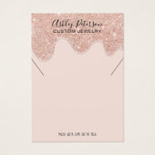 バラ金ゴールドグリッタードリップジュエリーネックレスディスプレイ (正面)