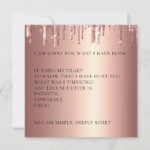 バラ金ゴールドグリッタードリップスごめんなさい謝罪カード サンキューカード (正面)