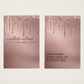 バラ金ゴールドグリッタードリップスイヤリングネックレスディスプレイ (正面&裏面)