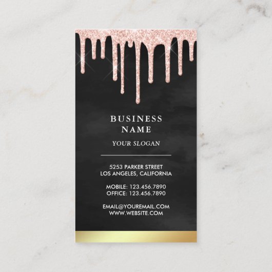 バラ金ゴールドグリッタードリップスカケーキペストリーシェフベーカリー 名刺 (裏面)