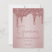 バラ金ゴールドグリッタードリップスキンセアニェラフォトグラシアス サンキューカード (正面)
