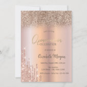 バラ金ゴールドグリッタードリップスグラデーションキンセアニラ 招待状 (正面)