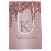 バラ金ゴールドグリッタードリップスグラムスパークルモノグラム ミディアムペーパーバッグ (裏面)