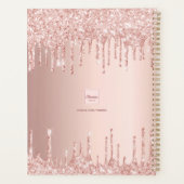 バラ金ゴールドグリッタードリップスグラムモノグラム プランナー手帳 (裏面)