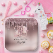 バラ金ゴールドグリッタードリップスサプライズ退職 ペーパープレート (パーティー)