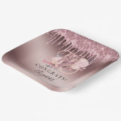 バラ金ゴールドグリッタードリップスサプライズ退職 ペーパープレート (傾斜あり)