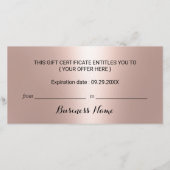 バラ金ゴールドグリッタードリップスサロンギフト券 (裏面)