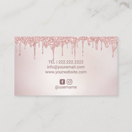 バラ金ゴールドグリッタードリップスシックリップメイクアップアーティスト 名刺 (裏面)