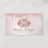 バラ金ゴールドグリッタードリップスシックリップメイクアップアーティスト 名刺 (正面)