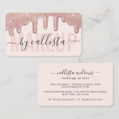 バラ金ゴールドグリッタードリップスタイポグラフィメイクアップアーティスト 名刺 (正面/裏面)