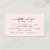 バラ金ゴールドグリッタードリップスタイポグラフィメイクアップアーティスト 名刺 (裏面)