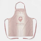 バラ金ゴールドグリッタードリップストロベリーコンフェクション エプロン (正面)