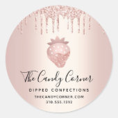 バラ金ゴールドグリッタードリップストロベリーコンフェクション ラウンドシール (正面)