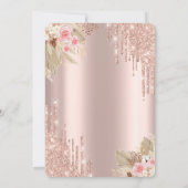 バラ金ゴールドグリッタードリップスドレスフラワーズキンセアニラ 招待状 (裏面)