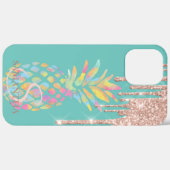 バラ金ゴールドグリッタードリップスパイナップルミントグリーン Case-Mate iPhoneケース (裏面 / 右)