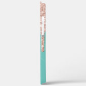 バラ金ゴールドグリッタードリップスパイナップルミントグリーン Case-Mate iPhoneケース (裏面 / 左)