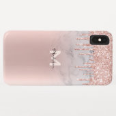 バラ金ゴールドグリッタードリップスパークルズマーブルネーム Case-Mate iPhoneケース (裏面(横))