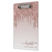 バラ金ゴールドグリッタードリップスパークルモダンハート クリップボード (左)