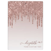 バラ金ゴールドグリッタードリップスパークルモダンハート クリップボード (裏面)