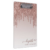 バラ金ゴールドグリッタードリップスパークルモダンハート クリップボード (右)