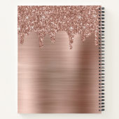 バラ金ゴールドグリッタードリップスパーソナライズされたライター ノートブック (裏面)