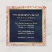 バラ金ゴールドグリッタードリップスピンクケ華美ーキベーカリー スクエア名刺 (裏面)