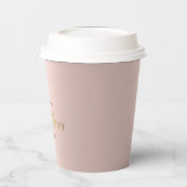 バラ金ゴールドグリッタードリップスピンクフラミンゴベビーシャワー 紙コップ (左)