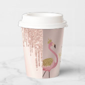 バラ金ゴールドグリッタードリップスピンクフラミンゴベビーシャワー 紙コップ (右)