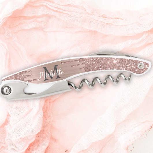 バラ金ゴールドグリッタードリップスピンクメタル名 ソムリエナイフ