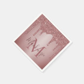 バラ金ゴールドグリッタードリップスファッションモノグラム スタンダードカクテルナプキン (角)