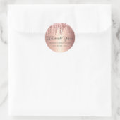 バラ金ゴールドグリッタードリップスブライダルシャワーありがとう ラウンドシール (バッグ)