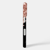 バラ金ゴールドグリッタードリップスブラックグラムシグネチャー Case-Mate iPhoneケース (裏面 / 右)