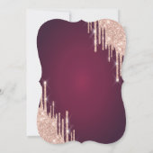 バラ金ゴールドグリッタードリップスブルゴーニュキンセアニェラ 招待状 (裏面)