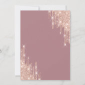 バラ金ゴールドグリッタードリップスベビーフットベビーシャワー 招待状 (裏面)