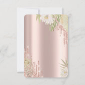 バラ金ゴールドグリッタードリップスボホフラワーズ50誕生日 招待状 (裏面)