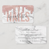 バラ金ゴールドグリッタードリップスマーブルネイルアーティスト 名刺 (正面/裏面)