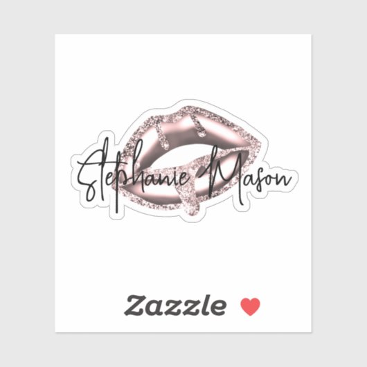 バラ金ゴールドグリッタードリップスメイクアップアーティストリップピンク シール (シート)