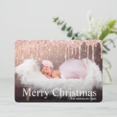 バラ金ゴールドグリッタードリップスメリークリスマスフォト シーズンカード (スタンド正面)