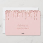 バラ金ゴールドグリッタードリップスメリークリスマスフォト シーズンカード (裏面)